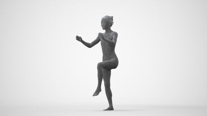 photogrammetry 3D woman pool, realistic human model archviz FBX, square thumbnail