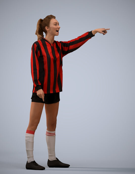 3D human model woman sport, photogrammetry scanned person for archviz