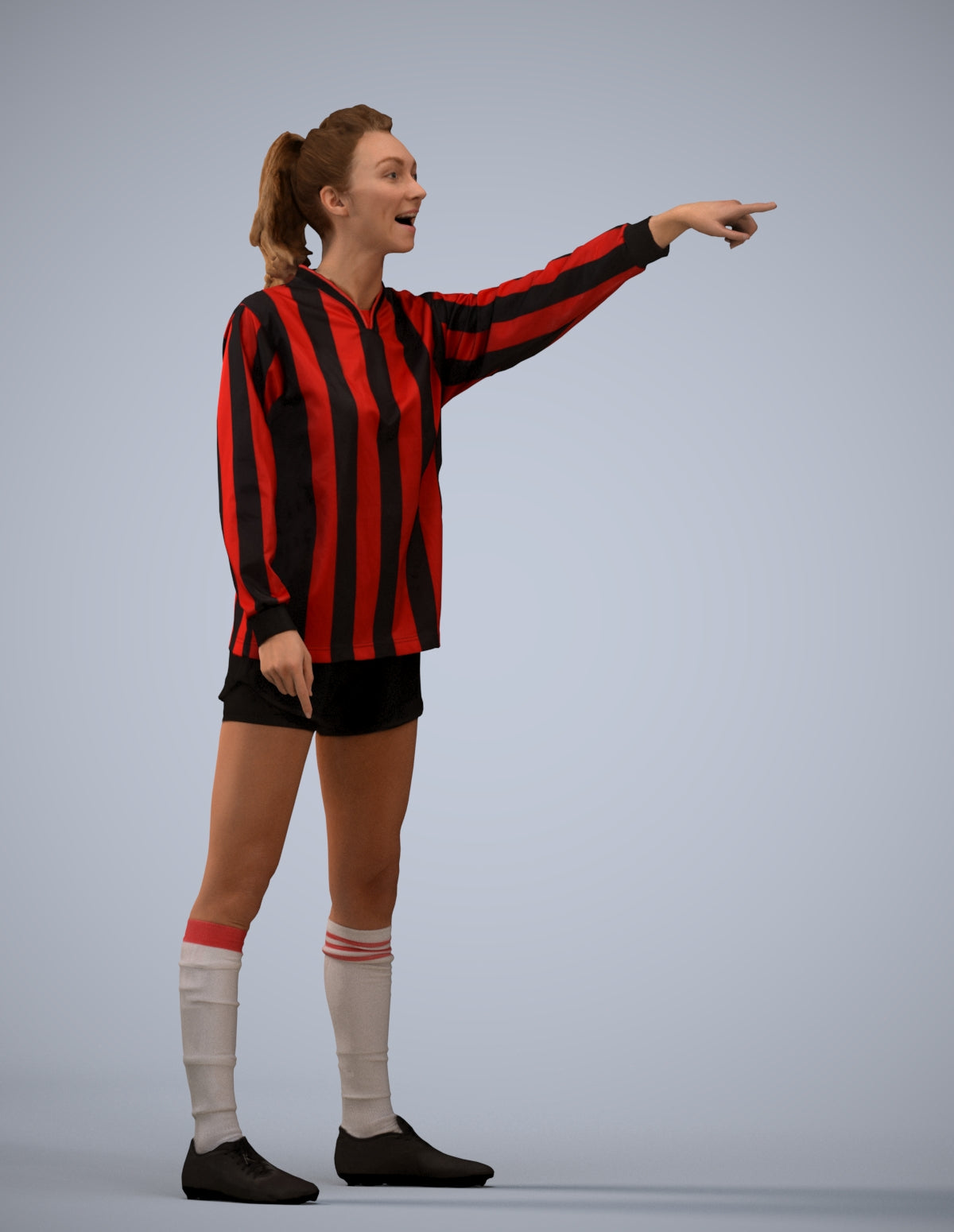 3D human model woman sport, photogrammetry scanned person for archviz