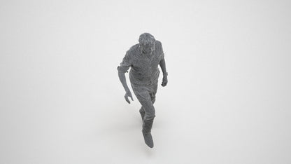 realistic 3D human man casual standing, archviz people FBX OBJ for Blender, wireframe three-quarter view