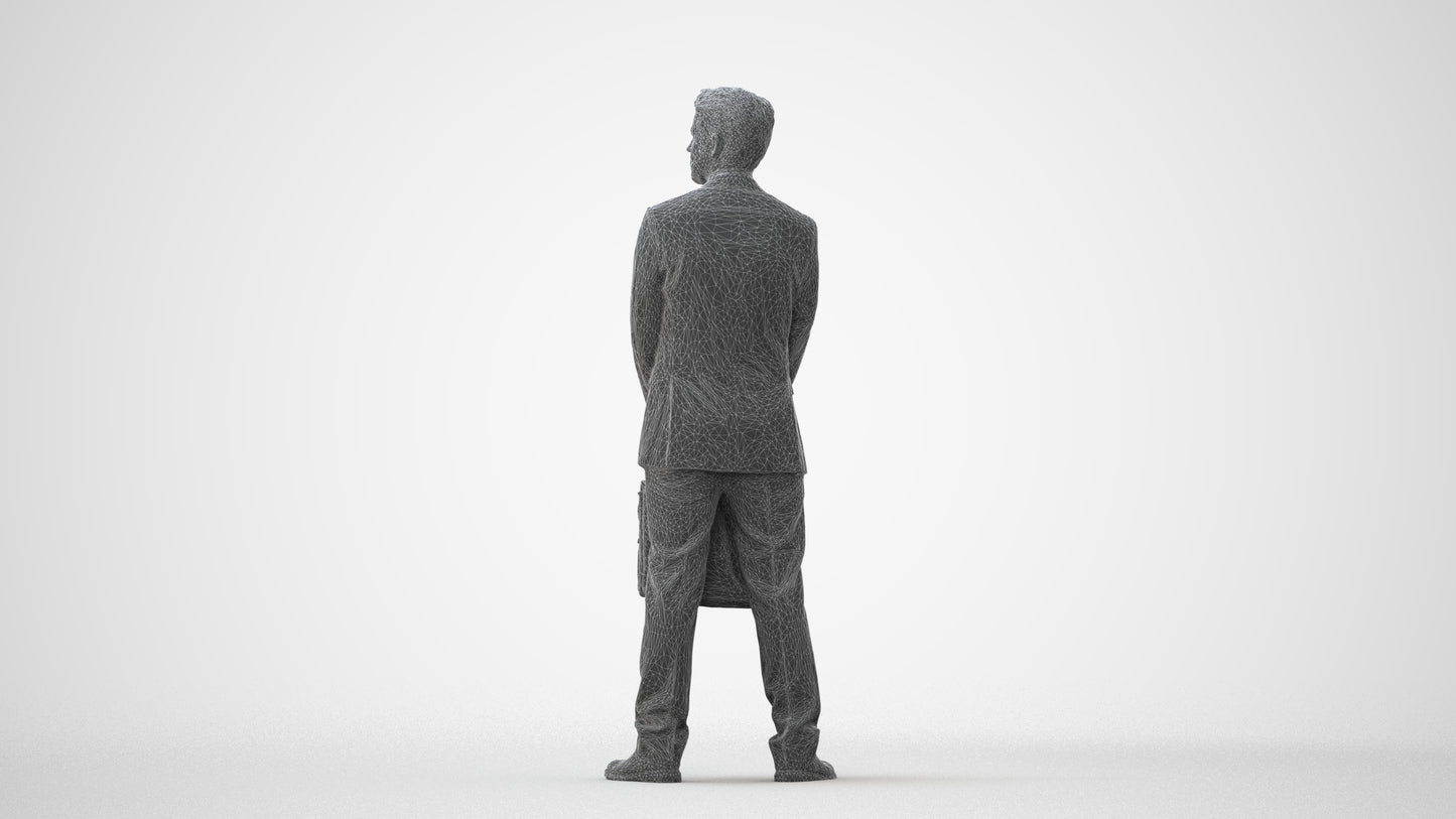 realistic 3D man business, scanned archviz people for Blender and 3ds Max, square thumbnail