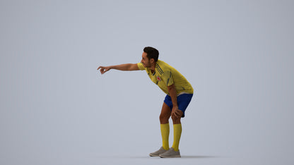 realistic 3D human man sport, archviz people FBX OBJ for Blender, three-quarter view render