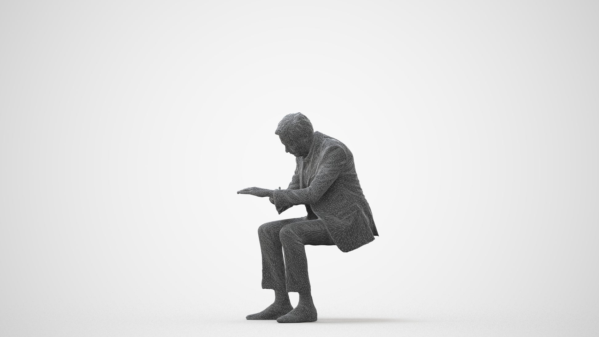 3D people model man business, scanned human for 3ds Max rendering, square thumbnail