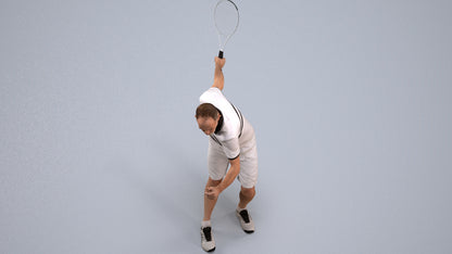 photogrammetry 3D senior man sport, realistic human model archviz FBX, back view render