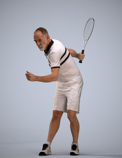 photogrammetry 3D senior man sport, realistic human model archviz FBX