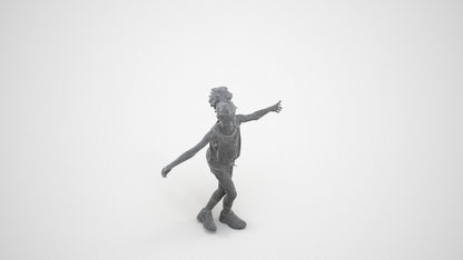 realistic 3D people girl sport kids, render-ready for V-Ray and Corona, FBX OBJ, wireframe three-quarter view