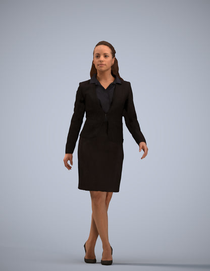 realistic 3D human woman business, archviz people FBX OBJ for Blender