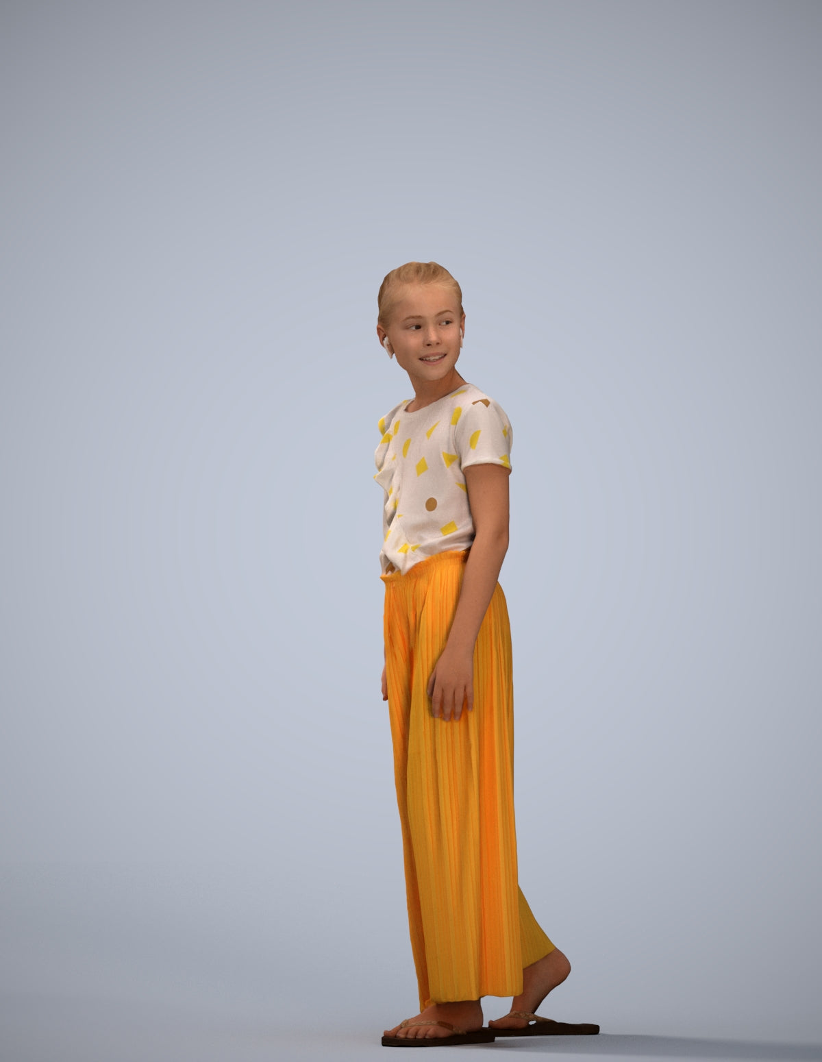 3D people model girl casual kids, scanned human for 3ds Max rendering