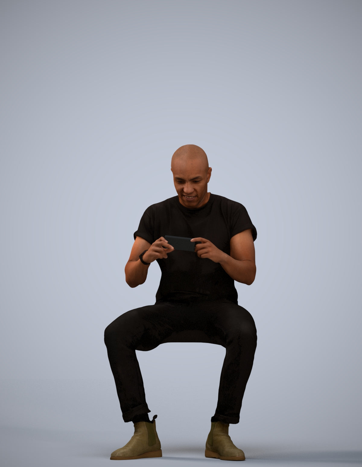 realistic 3D people man casual sitting, render-ready for V-Ray and Corona, FBX OBJ