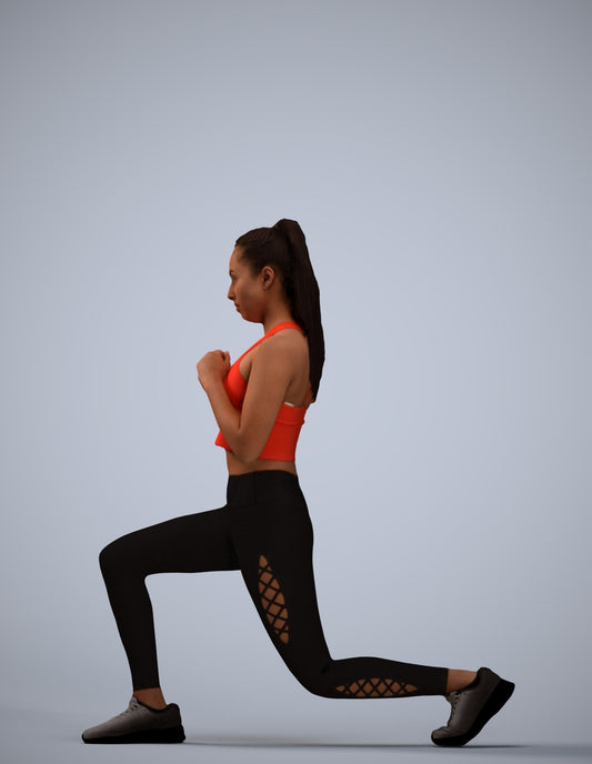 scanned 3D woman sport, photogrammetry people for Enscape and V-Ray