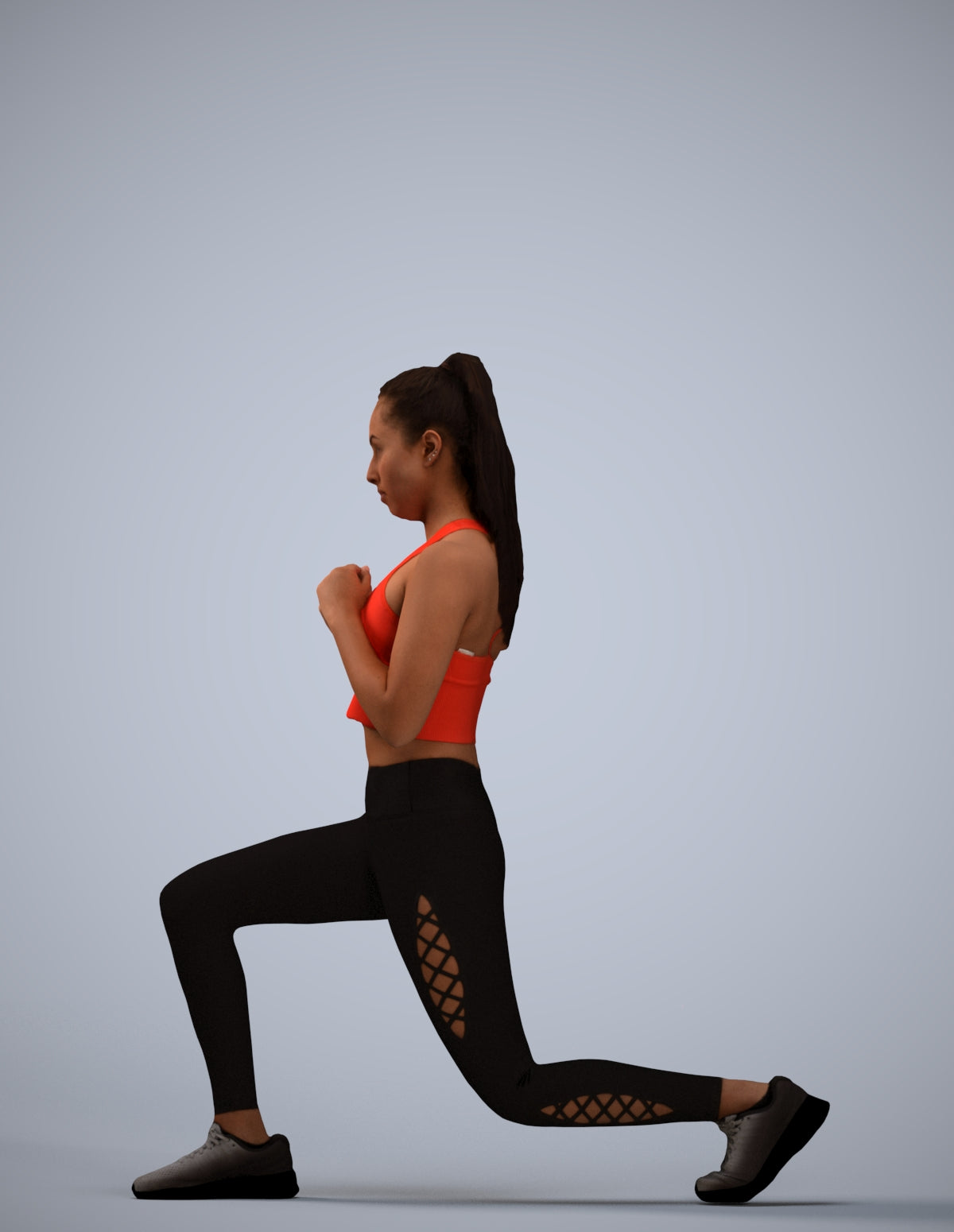 scanned 3D woman sport, photogrammetry people for Enscape and V-Ray