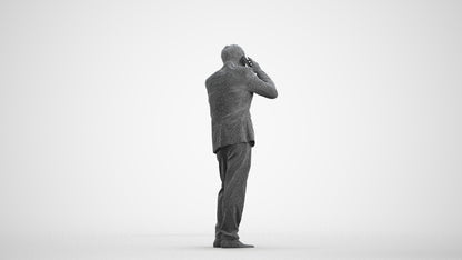 photogrammetry 3D man business, realistic human model archviz FBX, wireframe front view
