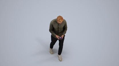 realistic 3D man casual walking, scanned archviz people for Blender and 3ds Max, back view render