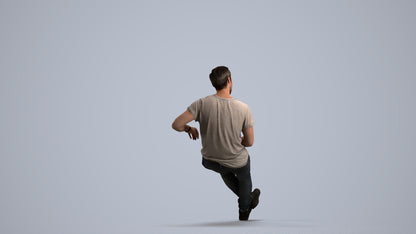 3D people model man casual sitting, scanned human for 3ds Max rendering, front view render