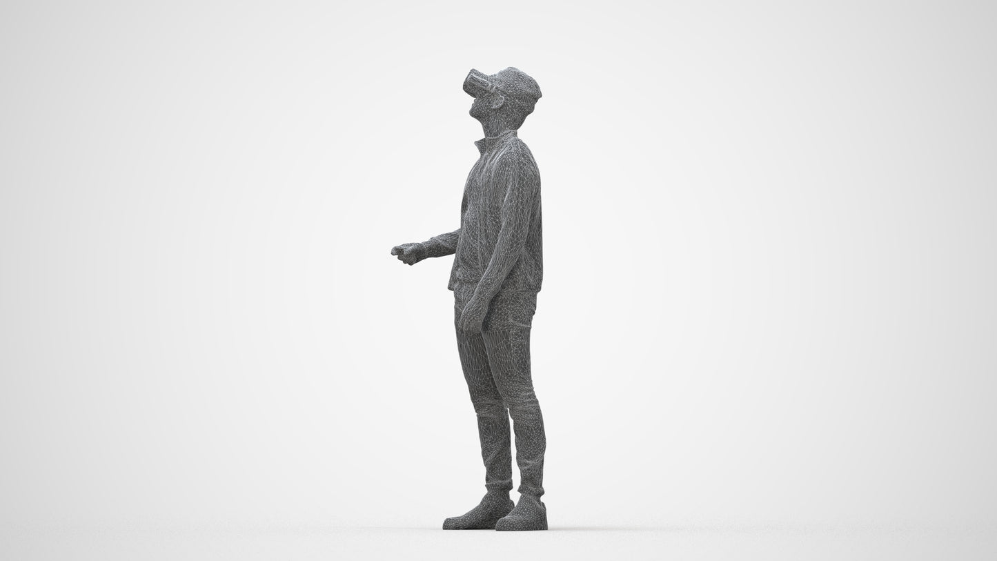 realistic 3D boy casual kids, scanned archviz people for Blender and 3ds Max, wireframe back view