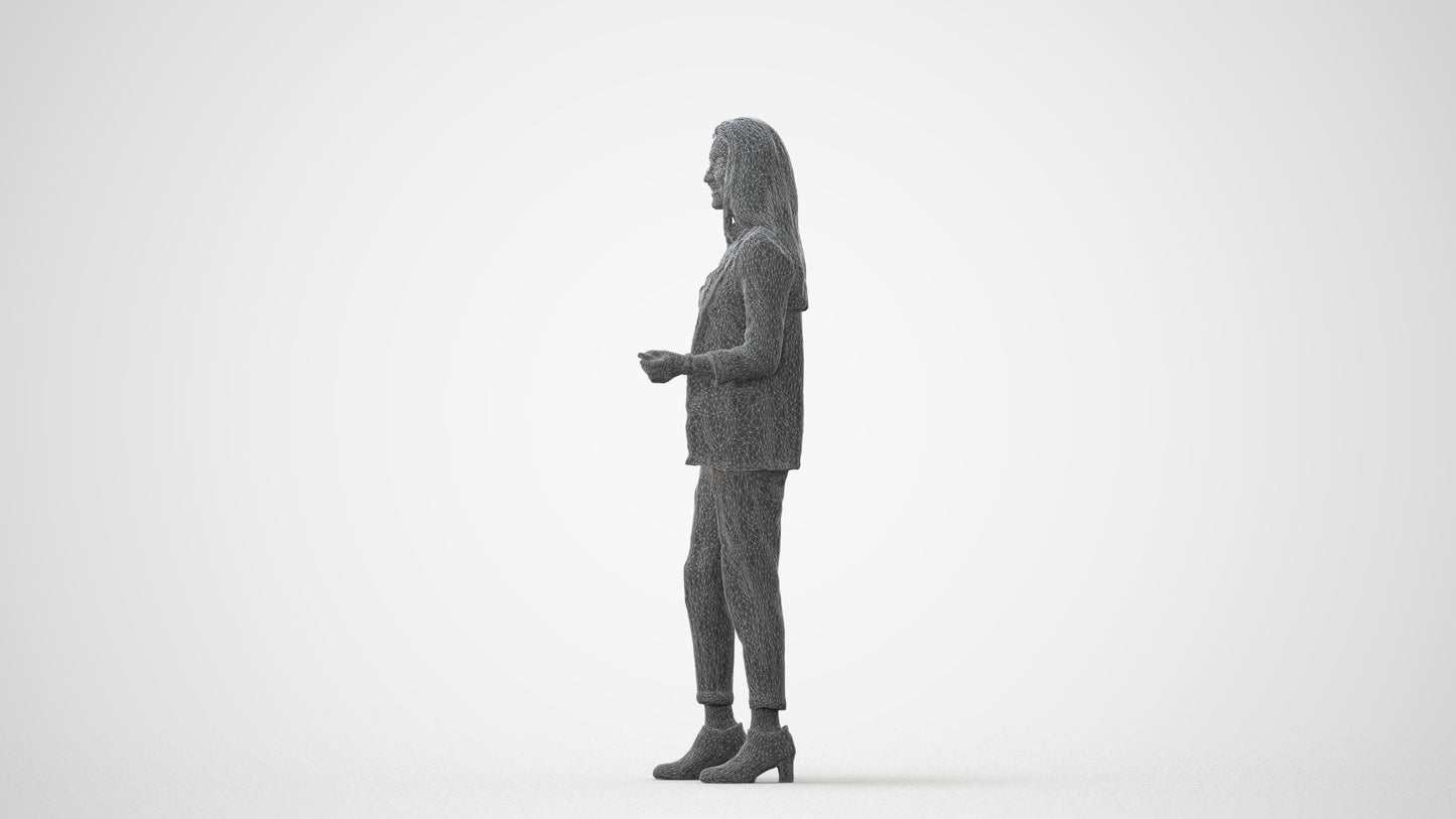 realistic 3D woman business, scanned archviz people for Blender and 3ds Max, square thumbnail