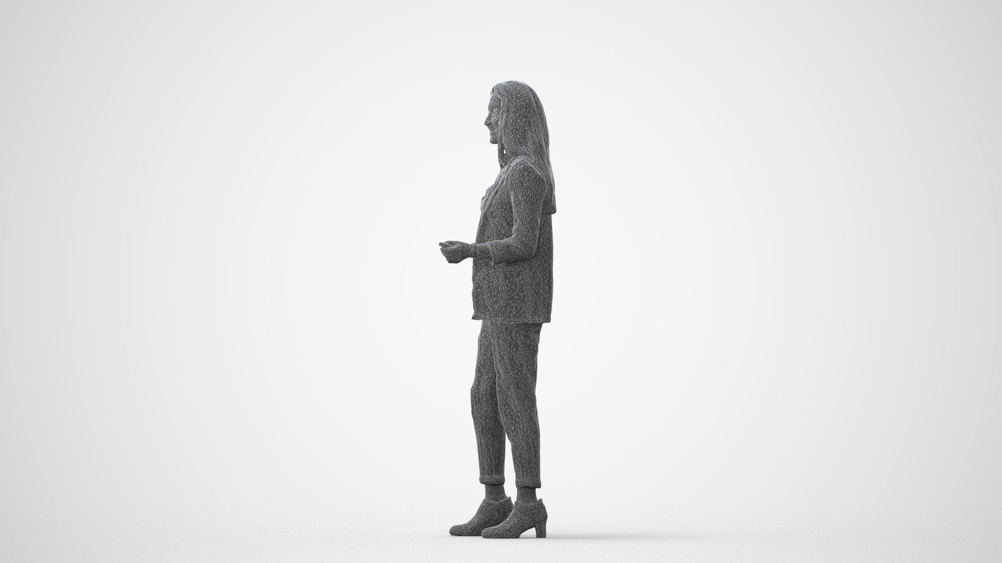 realistic 3D woman business, scanned archviz people for Blender and 3ds Max, square thumbnail