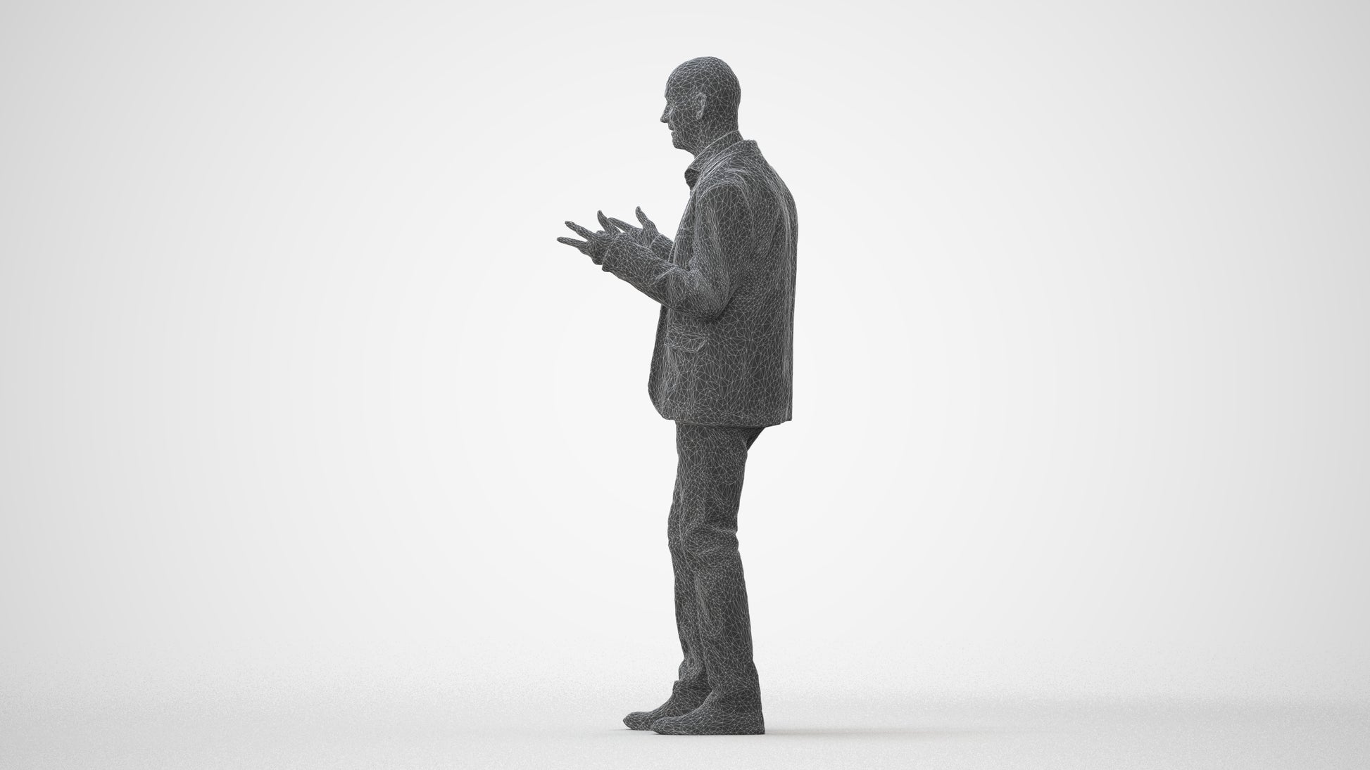 3D scanned senior man business, photorealistic archviz people for Enscape and SketchUp, square thumbnail