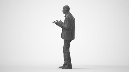 3D scanned senior man business, photorealistic archviz people for Enscape and SketchUp, square thumbnail