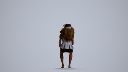 photogrammetry 3D woman casual sitting, realistic human model archviz FBX, front view render