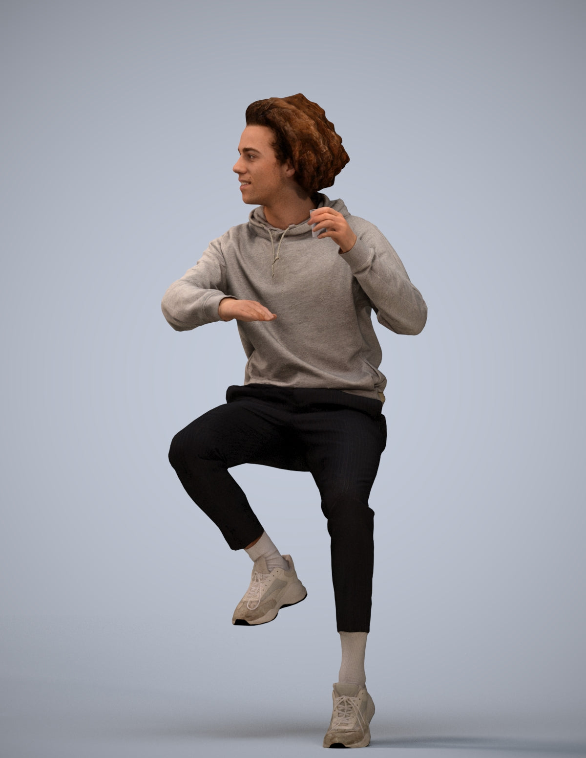realistic 3D people man casual sitting, render-ready for V-Ray and Corona, FBX OBJ