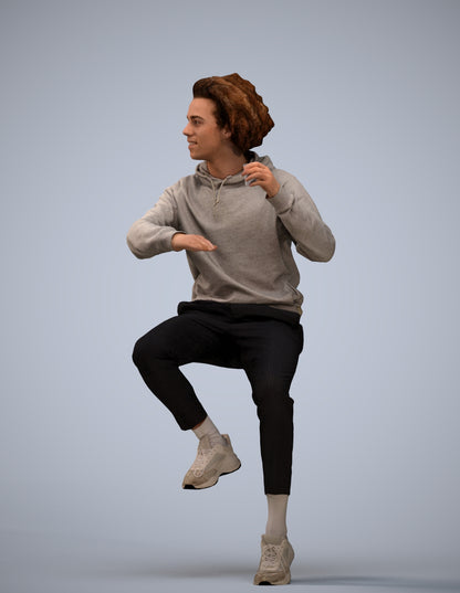 realistic 3D people man casual sitting, render-ready for V-Ray and Corona, FBX OBJ