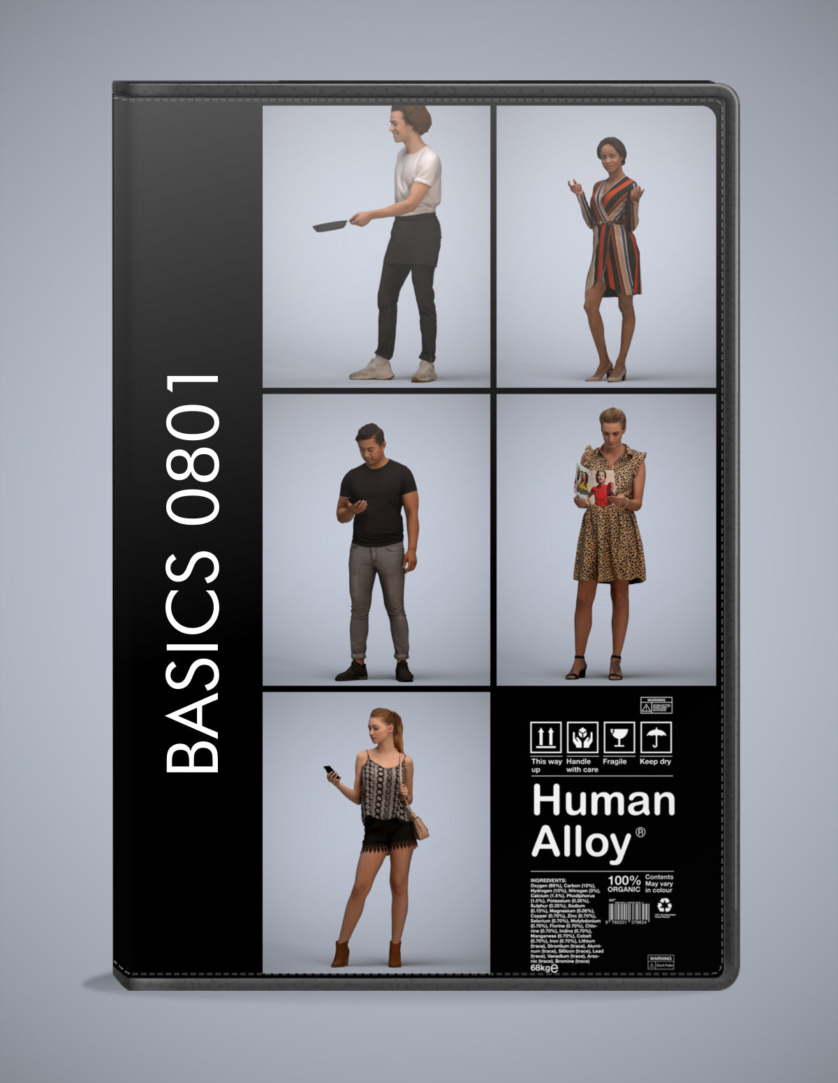 3D human models standing bundle, 5 photogrammetry scanned people for archviz