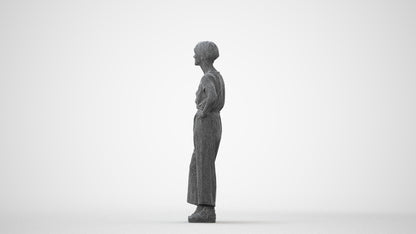 3D people model senior woman casual standing, scanned human for 3ds Max rendering, square thumbnail