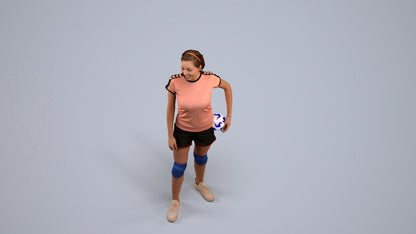 realistic 3D human woman sport, archviz people FBX OBJ for Blender, back view render