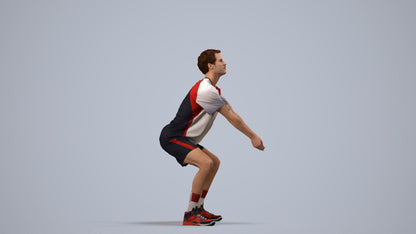 3D people model man sport, scanned human for 3ds Max rendering, side view render