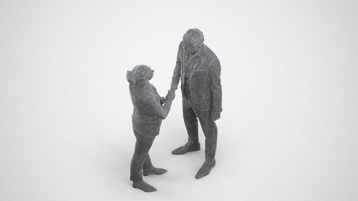 realistic 3D people woman business, render-ready for V-Ray and Corona, FBX OBJ, wireframe three-quarter view