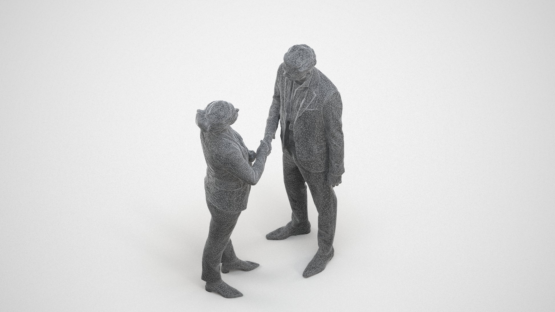 realistic 3D people woman business, render-ready for V-Ray and Corona, FBX OBJ, wireframe three-quarter view