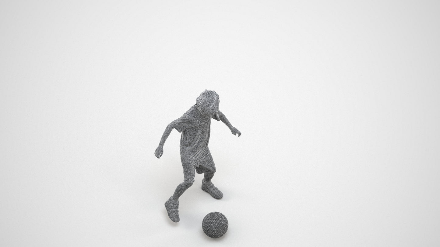 realistic 3D boy casual kids, scanned archviz people for Blender and 3ds Max, wireframe three-quarter view