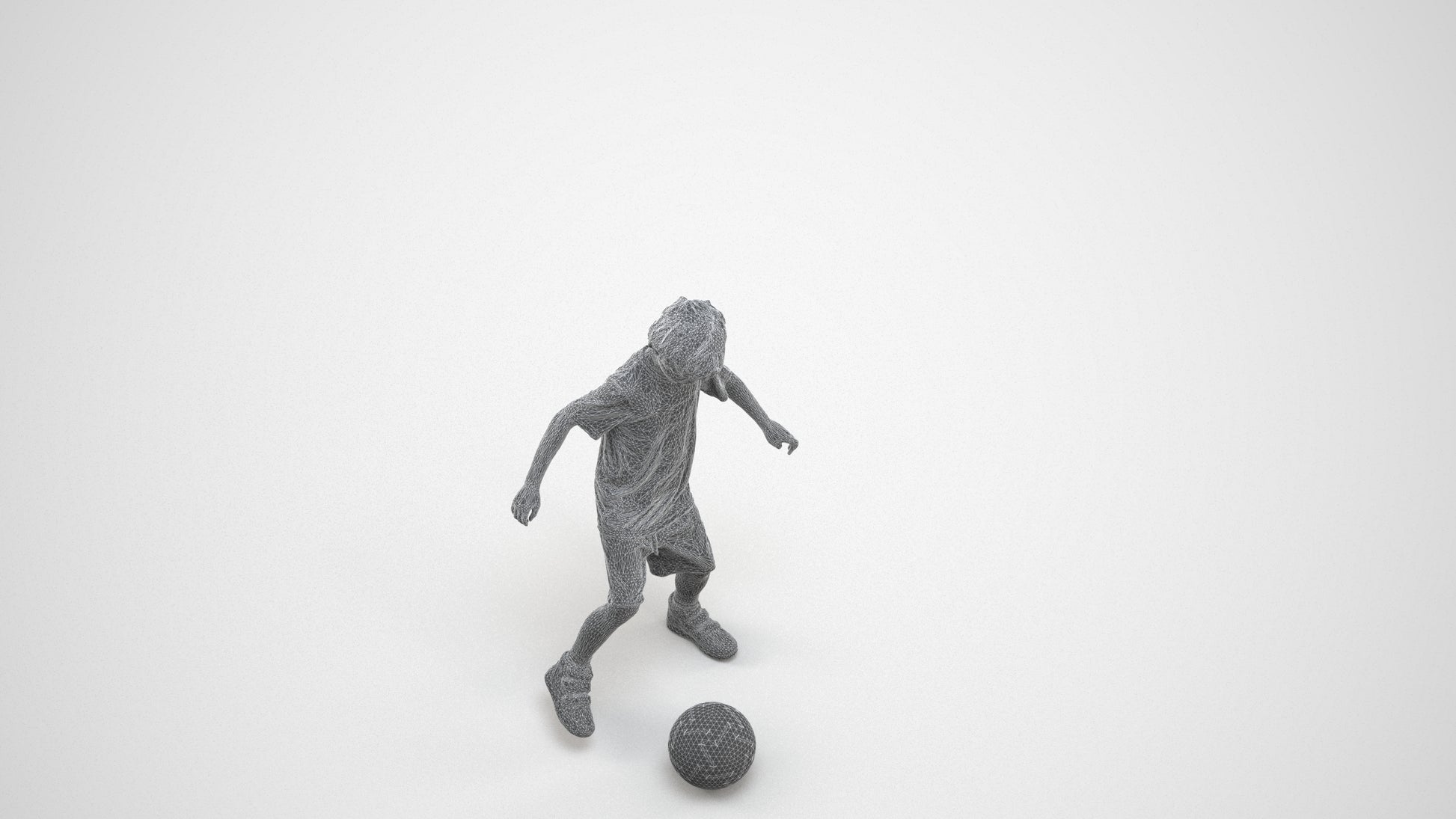 realistic 3D boy casual kids, scanned archviz people for Blender and 3ds Max, wireframe three-quarter view