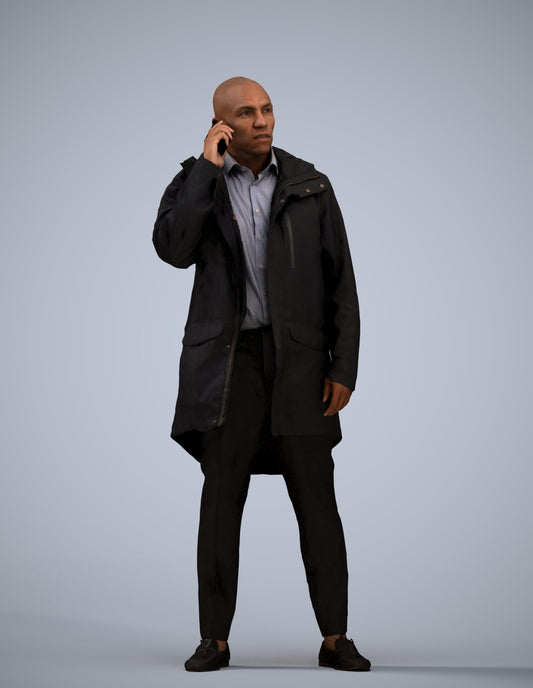 photogrammetry 3D man business standing, realistic human model archviz FBX