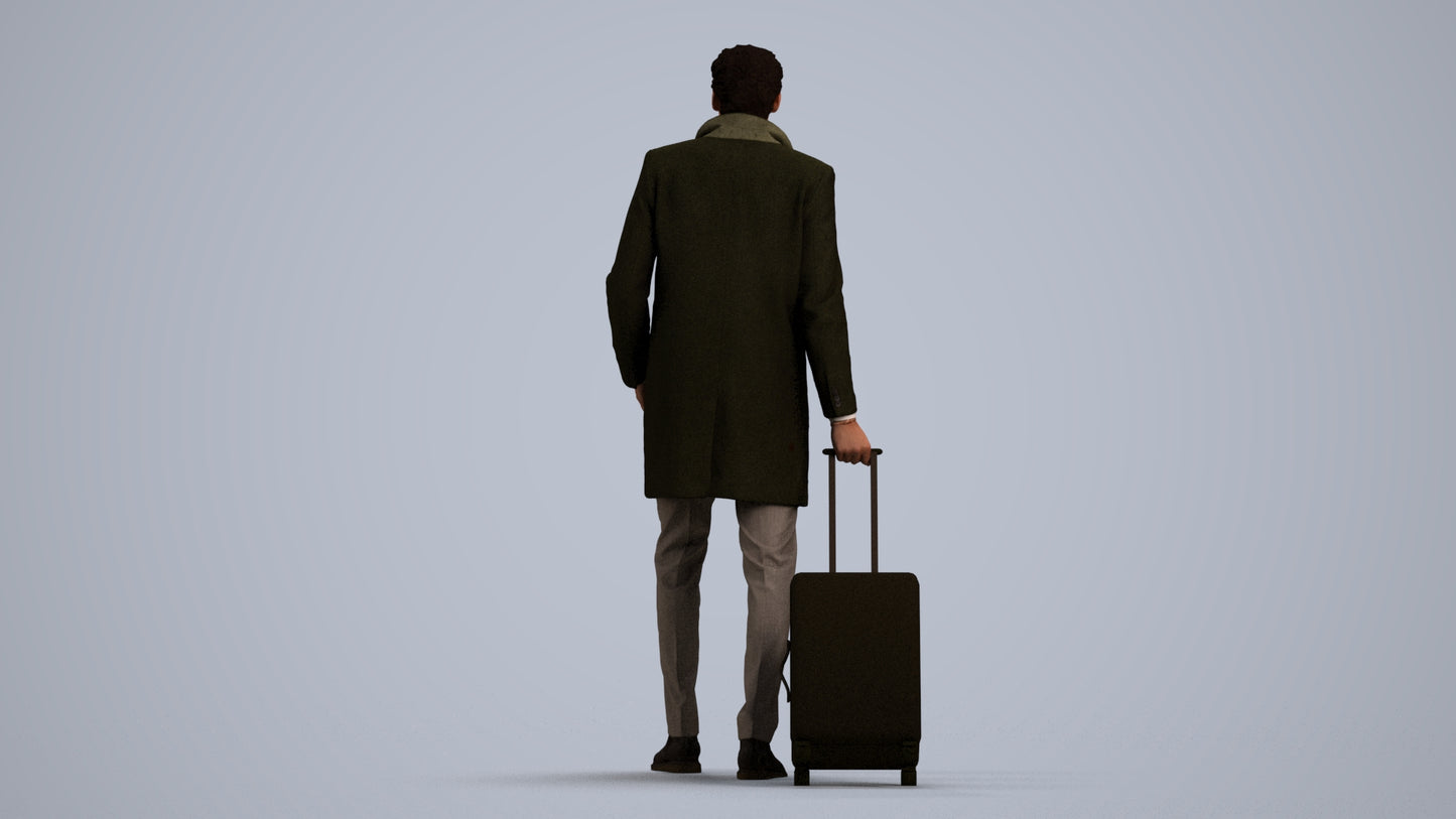 realistic 3D people man business, render-ready for V-Ray and Corona, FBX OBJ, front view render