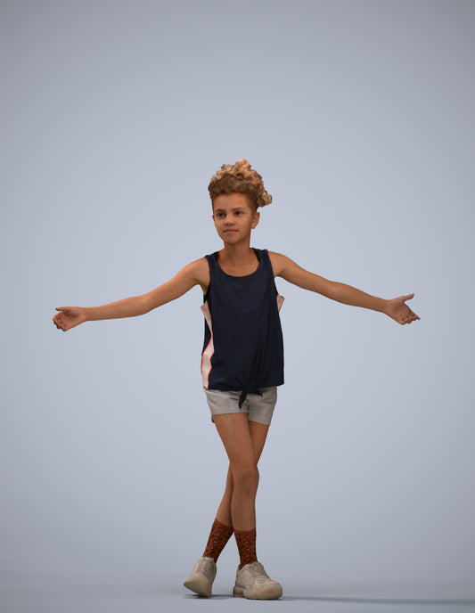 realistic 3D people girl sport kids, render-ready for V-Ray and Corona, FBX OBJ