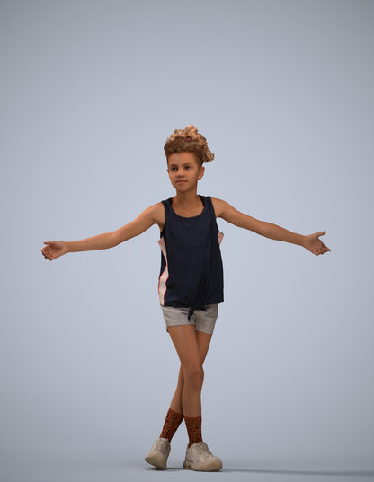 realistic 3D people girl sport kids, render-ready for V-Ray and Corona, FBX OBJ