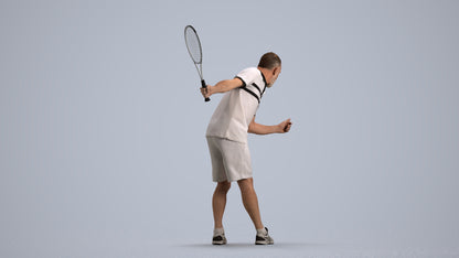 photogrammetry 3D senior man sport, realistic human model archviz FBX, front view render
