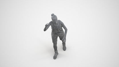 realistic 3D woman sport, scanned archviz people for Blender and 3ds Max, wireframe three-quarter view