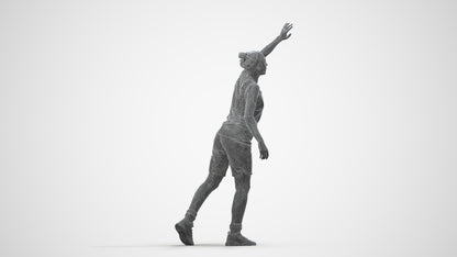 realistic 3D people woman sport, render-ready for V-Ray and Corona, FBX OBJ, wireframe side view
