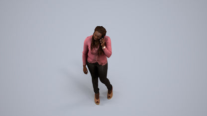 realistic 3D woman casual standing, scanned archviz people for Blender and 3ds Max, back view render