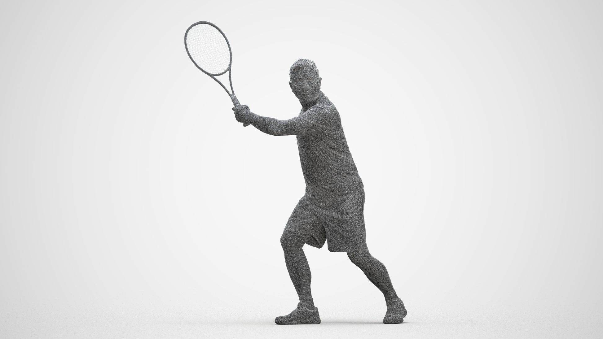photogrammetry 3D man sport, realistic human model archviz FBX, three-quarter front view render