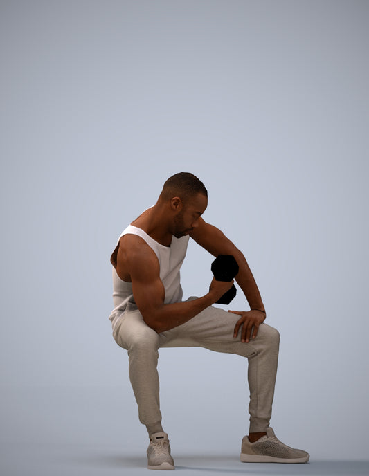 realistic 3D human man casual sport, archviz people FBX OBJ for Blender