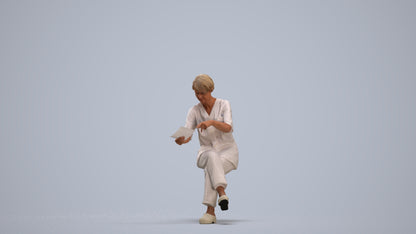 realistic 3D senior woman medical, scanned archviz people for Blender and 3ds Max, standing pose render