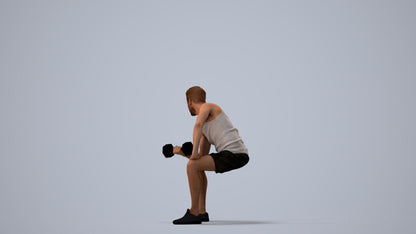 realistic 3D human man sport, archviz people FBX OBJ for Blender, three-quarter view render