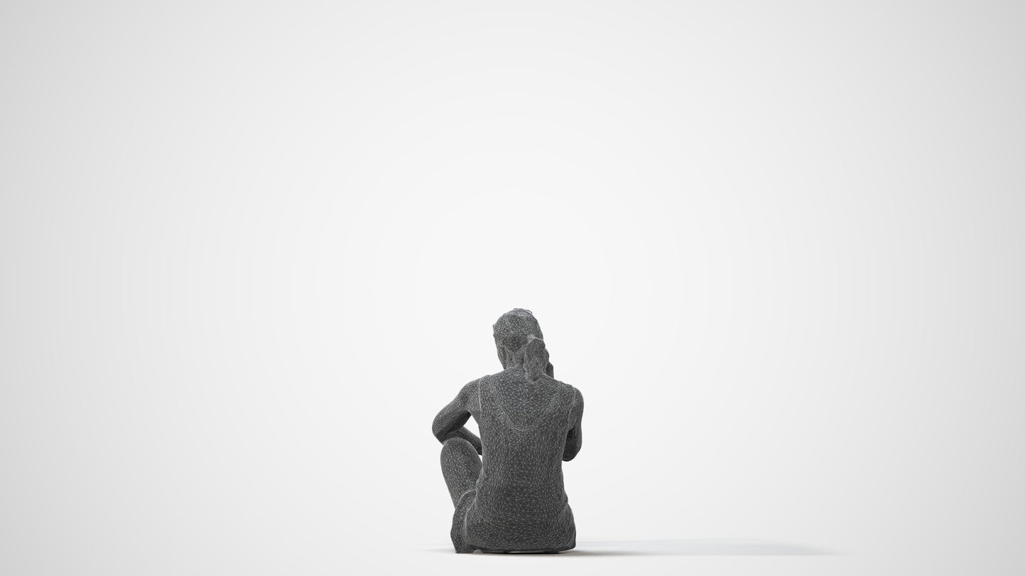 realistic 3D people woman sport pool, render-ready for V-Ray and Corona, FBX OBJ, square thumbnail