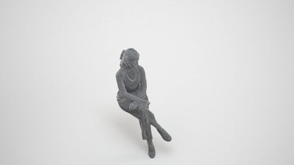 realistic 3D people girl casual kids, render-ready for V-Ray and Corona, FBX OBJ, wireframe three-quarter view