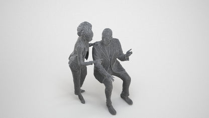 realistic 3D people woman business, render-ready for V-Ray and Corona, FBX OBJ, wireframe three-quarter view