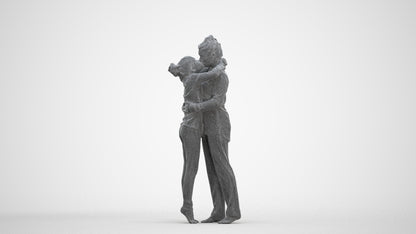 3D human model girl kids, photogrammetry scanned person for archviz, three-quarter front view render